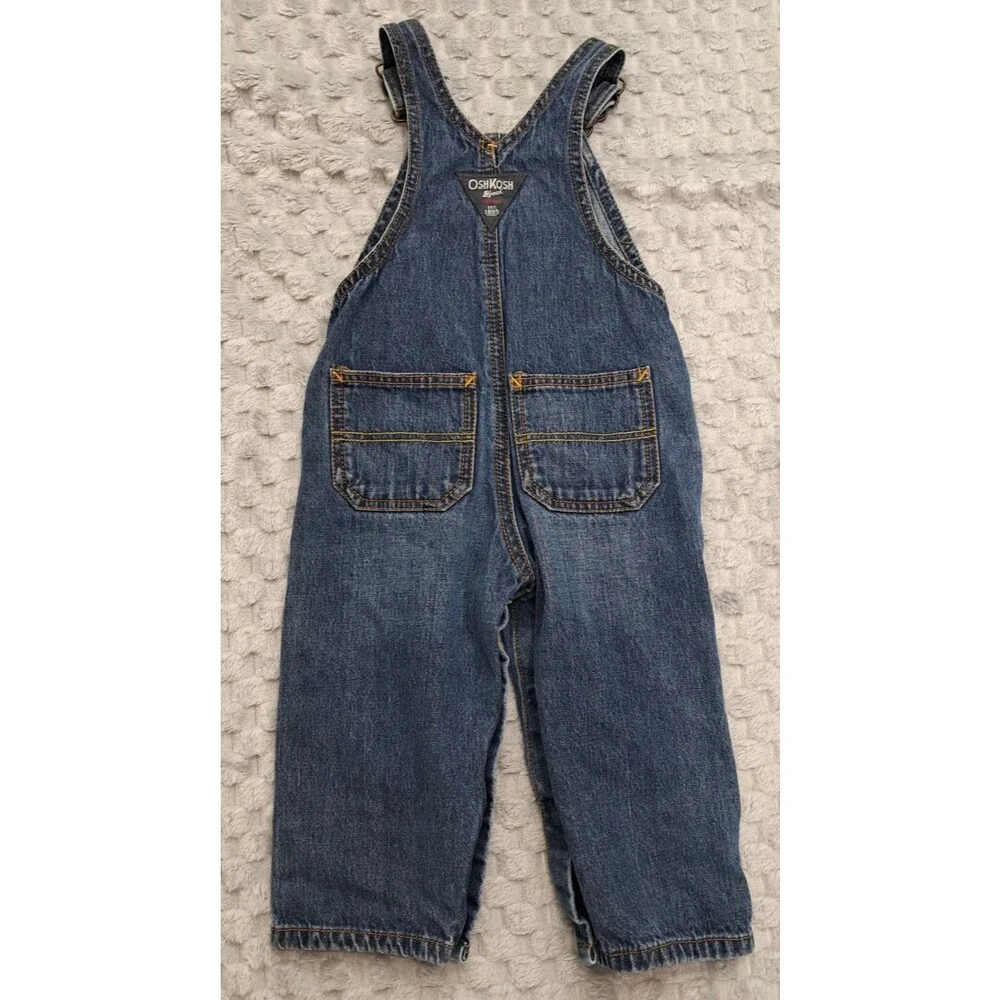 OshKosh B'Gosh  Baby Overalls Bibs Sz 12 Months Pants Long Sleeve Shirt 2 Pieces